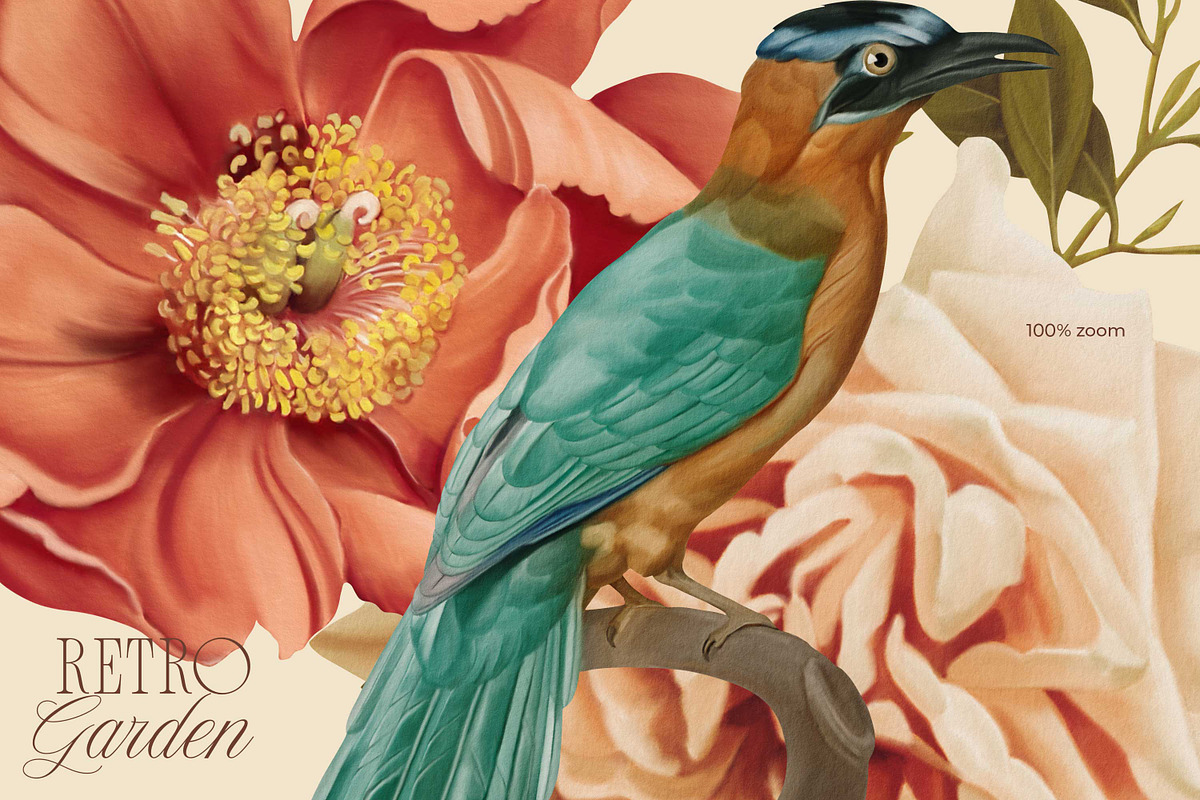 Retro Garden Floral Pattern Kit, a Decorative Illustration by Eclectic Anthology (Photo 11 of 11)