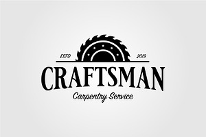 Grinding Craftsman Carpentry Logo