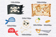 Little pirate watercolor clipart, an Illustration by KathrineWatercolor (Thumbnail 3 of 5)