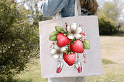 Whimsical Spring Strawberry Clipart, an Illustration by Canvas Craft (Thumbnail 6 of 7)