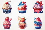 4th Of July Coquette Cupcake Sublima, a Seasonal Illustration by RobertsArt (Thumbnail 2 of 7)