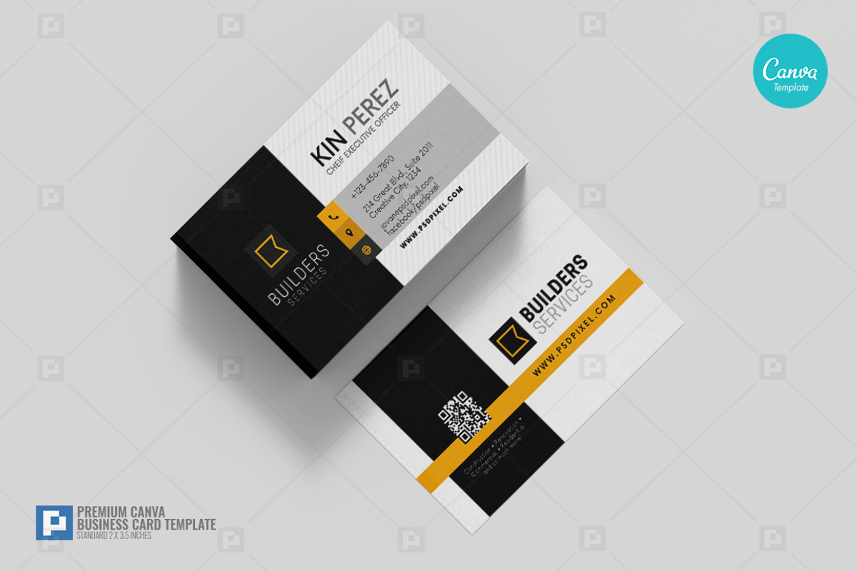 Construction Canva Business Card 11, a Business Card Template by PSDPixel (Photo 3 of 4)