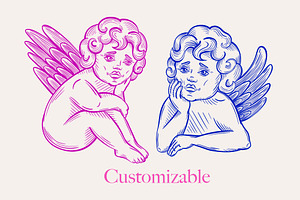 50 Angels Cupids Procreate Stamps