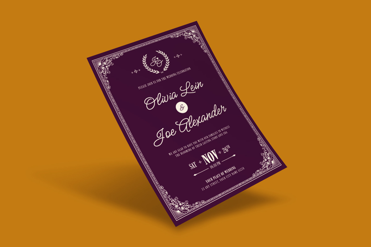 Art Deco Wedding Invitation Template, an Invitation Template by dokudokunomi (Photo 2 of 4)