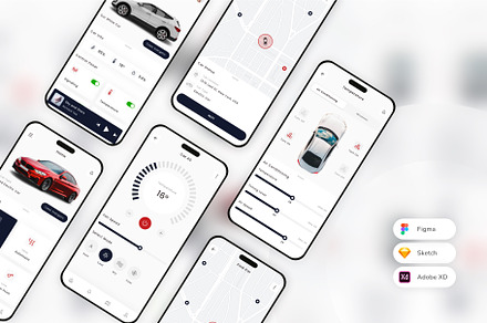 Smart Car Mobile App UI Kit, an UI Kit Template by uicube