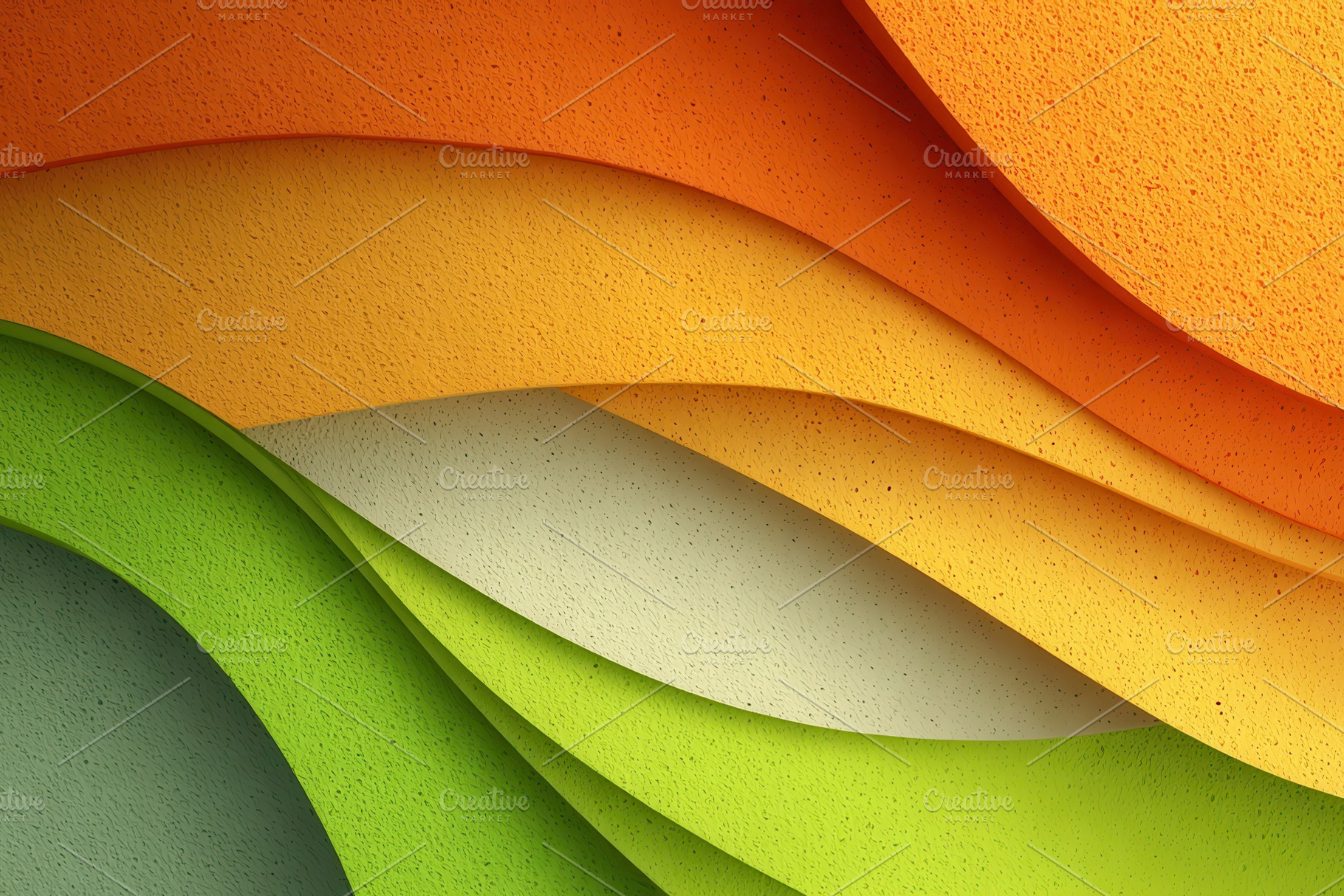 Abstract wavy layers of orange yello, a Photo by Pixeness Studio