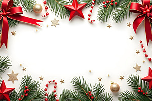 Festive Top View Holiday Decoration, a Photo by LOGOCREATIVE