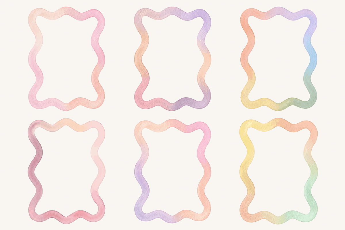 Watercolor Scallop Frame Bundle, a Decorative Illustration by Kusumaillustration (Photo 11 of 11)