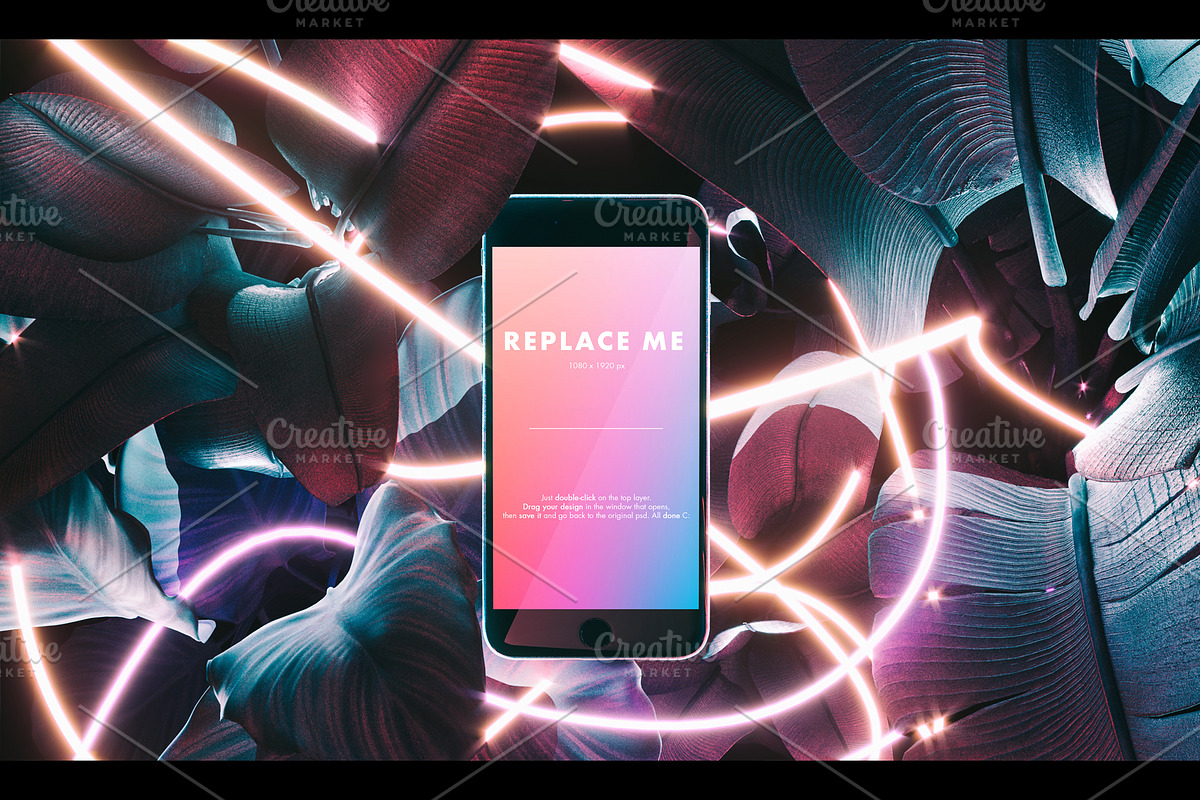 Neon Iphone Mockups Bundle, an iPhone Mockup by As Good As Possible (Photo 6 of 11)