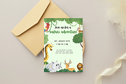 Safari Animal Birthday Invitation, an Invitation Template by SweetDesigncraft (Thumbnail 2 of 3)