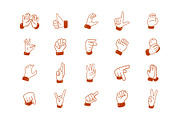 40 Sign Language Hand Drawing, an Object Graphic by SLAB! Design (Thumbnail 2 of 3)