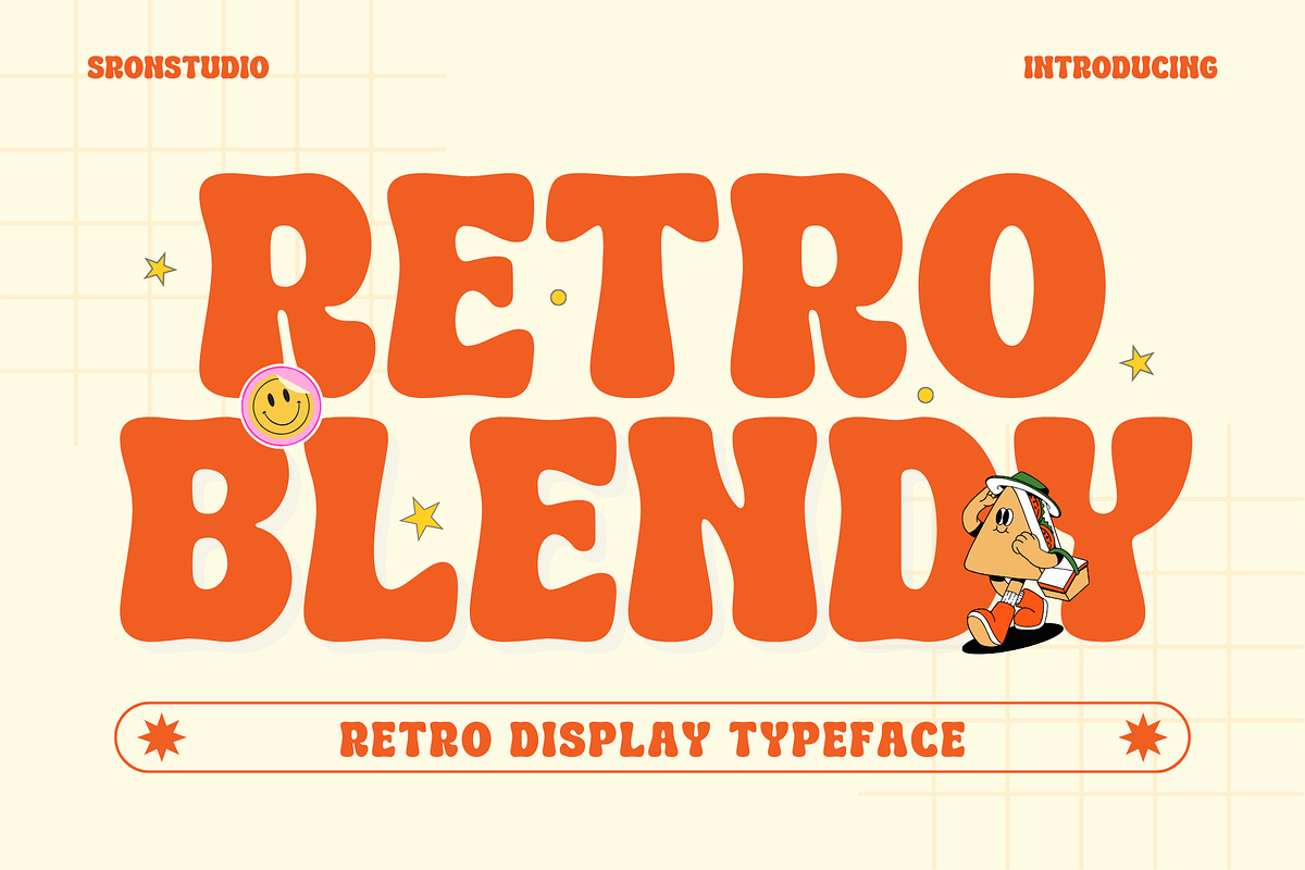 Retro Blendy - Retro Display Font, a Font by Sronstudio (Photo 1 of 12)