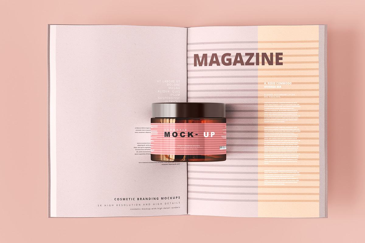 Amber Glass Cosmetic Jar Mockups, a Cups & Container Mockup by pmvch (Photo 24 of 26)