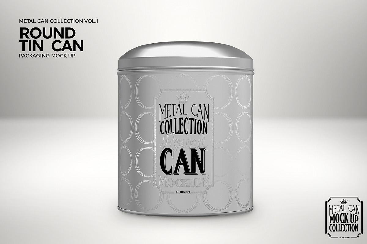 Round Tall Tin Can Packaging Mockup, a Cups & Container Mockup by INCDesign (Photo 4 of 7)