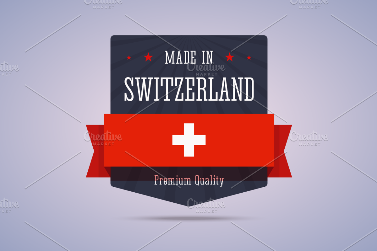 Made in Switzerland badge, an Illustration by zaniman