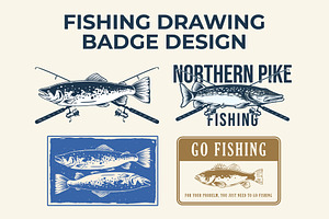 8 Fishing Drawing Design
