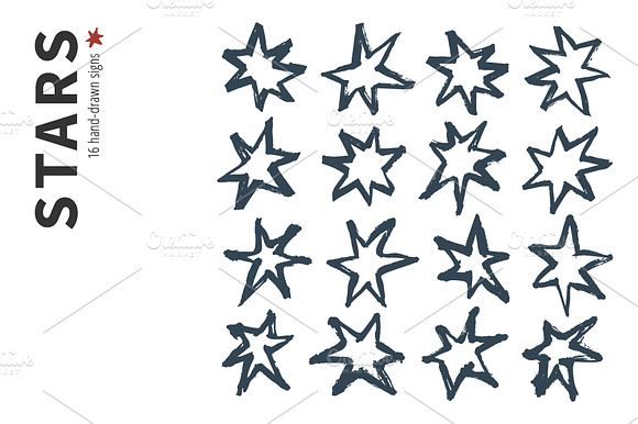 Hand-drawn Stars and Patterns preview 6