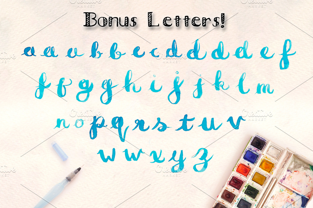 3 Watercolor Alphabet Brush Sets preview 4