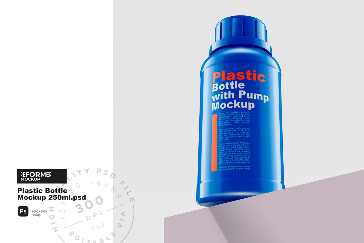 Plastic Bottle Mockup 250ml, a Packaging Mockup by Reformer Mockup (Photo 7 of 7)