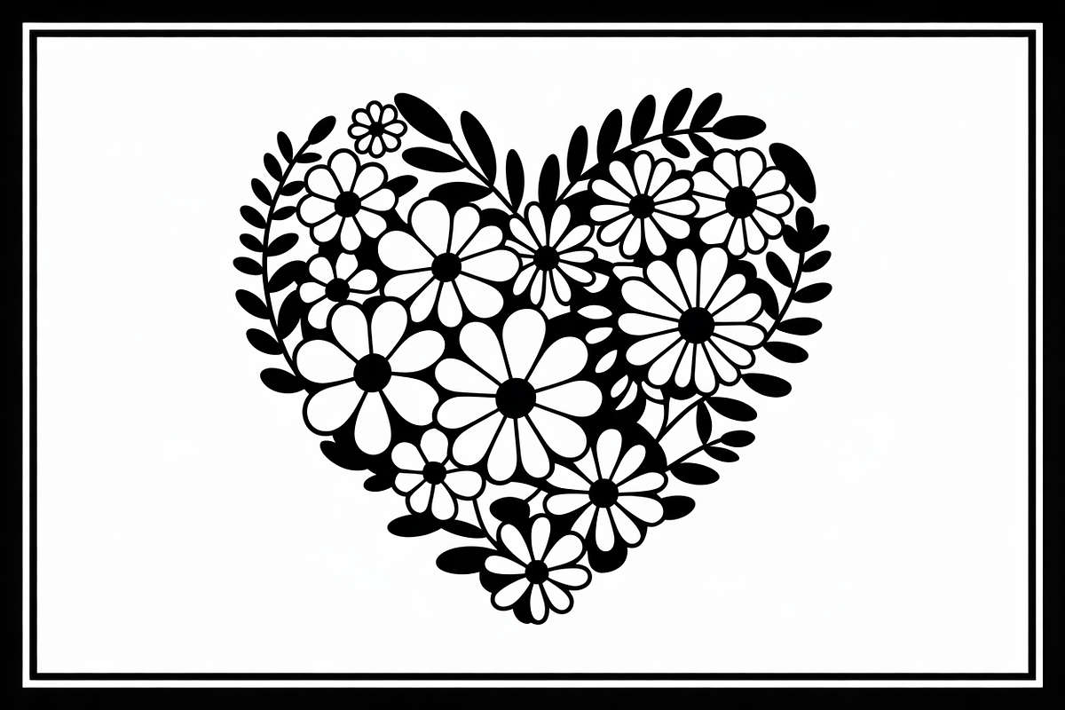 Elegant Black Floral Heart, an Illustration by Amazin_art (Photo 11 of 16)