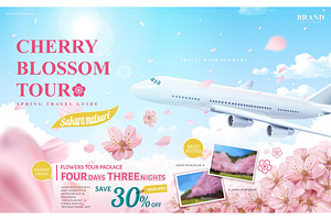 Cherry blossom tour ad, a Landing Page Template by TotallypicRF