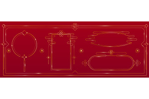 Chinese golden frames set on red, an Illustration by art PVP - market