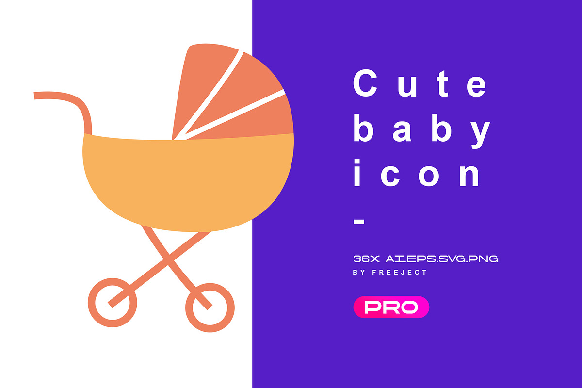 Cute Baby Icon Illustration Design, a Decorative Illustration by freeject.net (Photo 1 of 2)