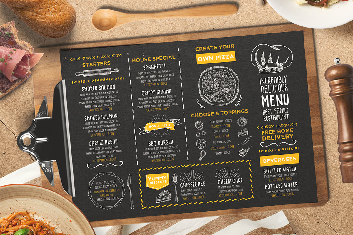 FREE! Trifold + Restaurant Menu, a Brochure Template by BarcelonaShop (Photo 2 of 3)