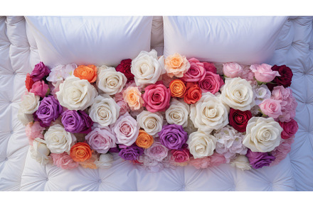 floral bed flowers top view ai, a Nature Photo by pikepicture