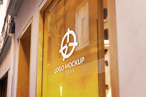 Window Logo Mockup Yellow