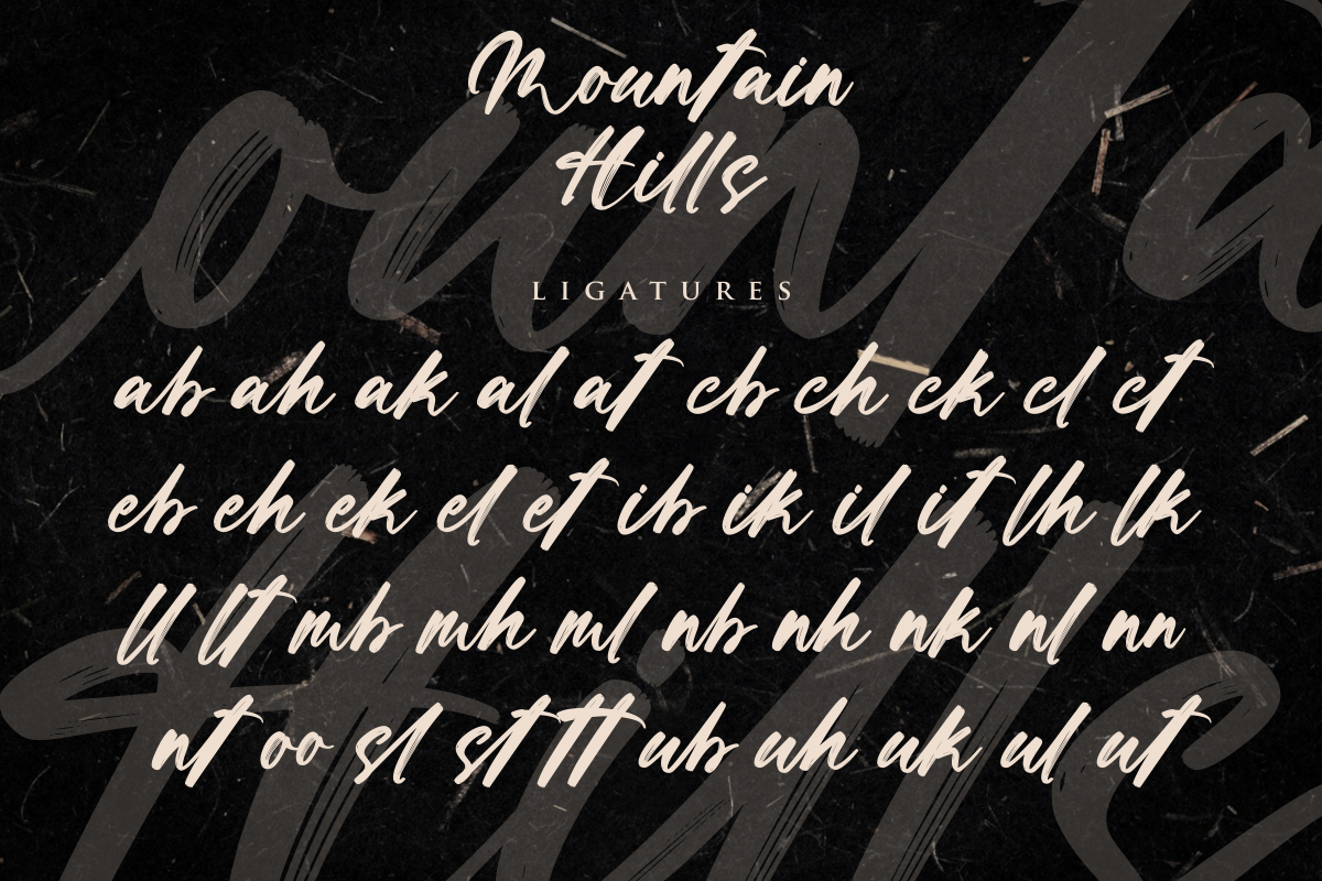Mountain Hills - Brush Script Font, a Script Font by Fikryal Studio (Photo 10 of 11)