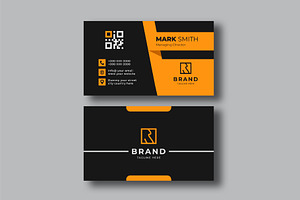 Modern Orange Black Business Card