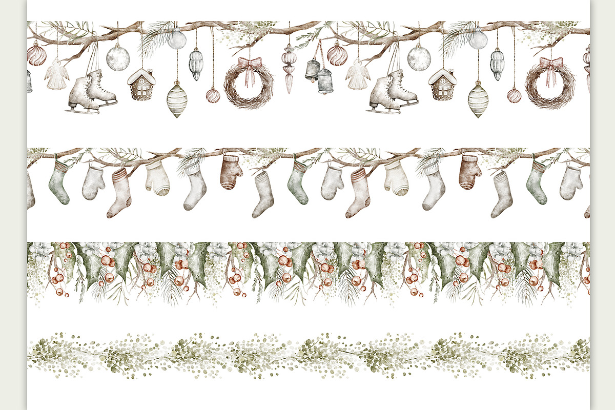 Boho‑Nordic Christmas Watercolor Set, a Seasonal Illustration by LenArt (Photo 13 of 17)