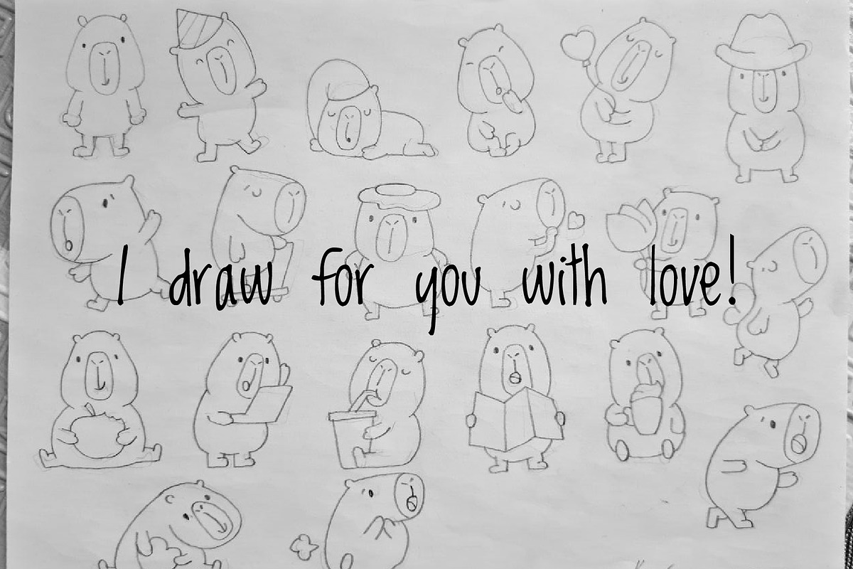 Cute Kawaii Capybara Character, an Animal Illustration by Palau (Photo 9 of 12)