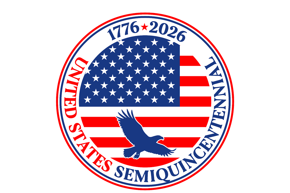 US badge 250th USA 1776-2026, an Education Illustration by frizio