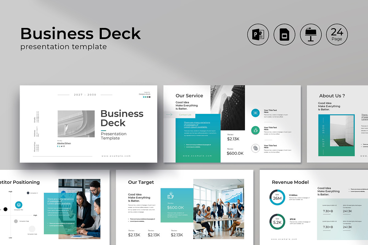 Business Deck White Grey Presentatio