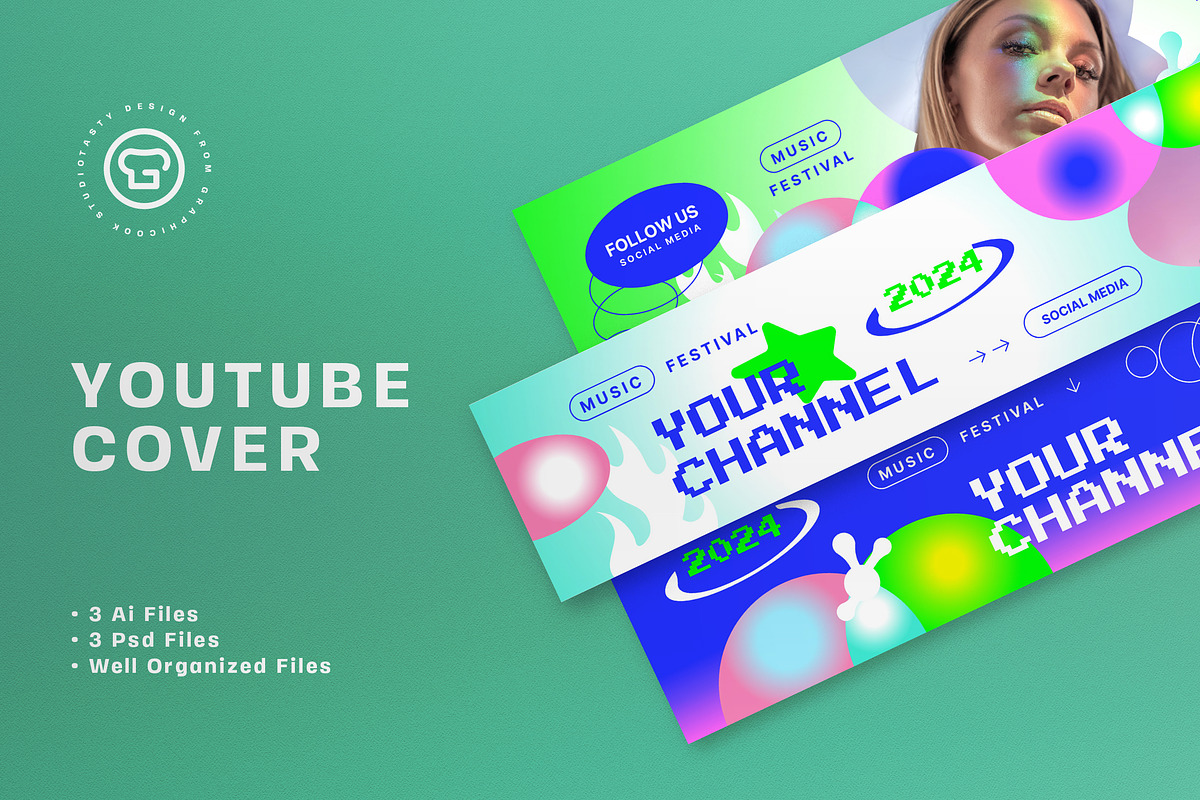 Y2K Music Festival YouTube Cover, a Social Media Template by graphicook (Photo 1 of 3)