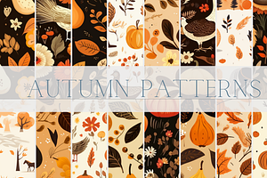 26 Autumnal seamless patterns