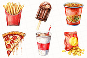 Junk Food Watercolor Clipart, an Illustration by OK Design (Thumbnail 2 of 5)
