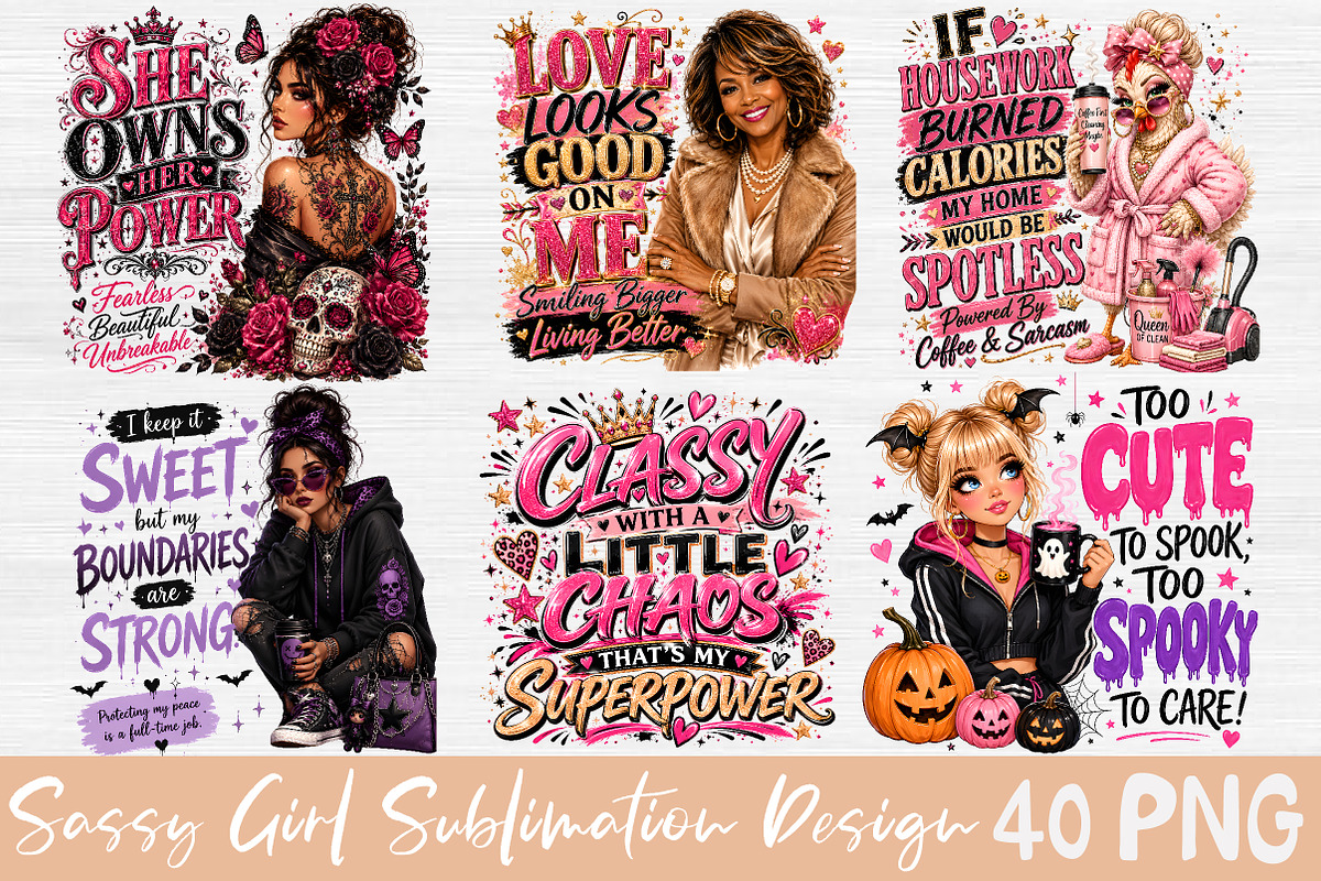 Sassy Girl Sublimation Bundle, a Seasonal Illustration by Rose Art (Photo 2 of 7)