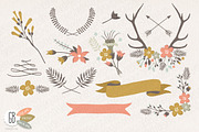 Folk flower wreaths heart cream, an Illustration by GrafikBoutique (Thumbnail 4 of 4)