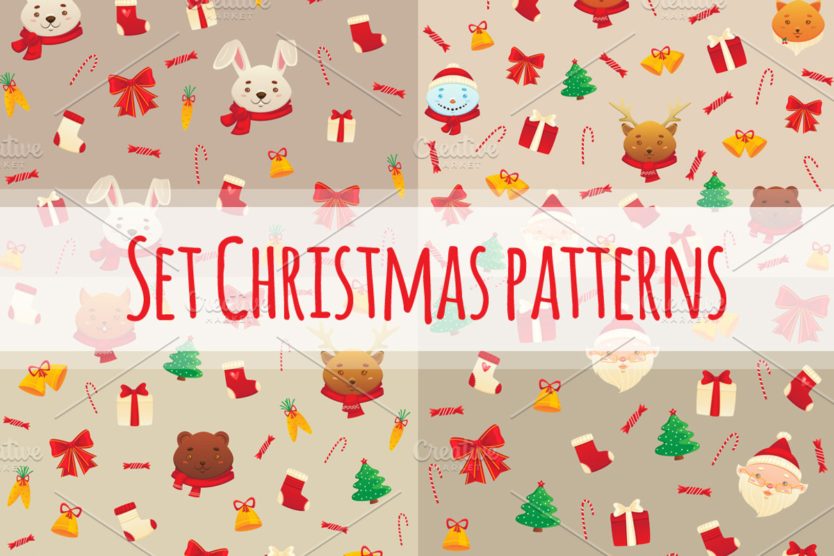 Set Christmas and New year's pattern