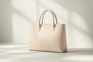 Elegant beige leather bag mockup, a Beauty & Fashion Photo by MistyDay
