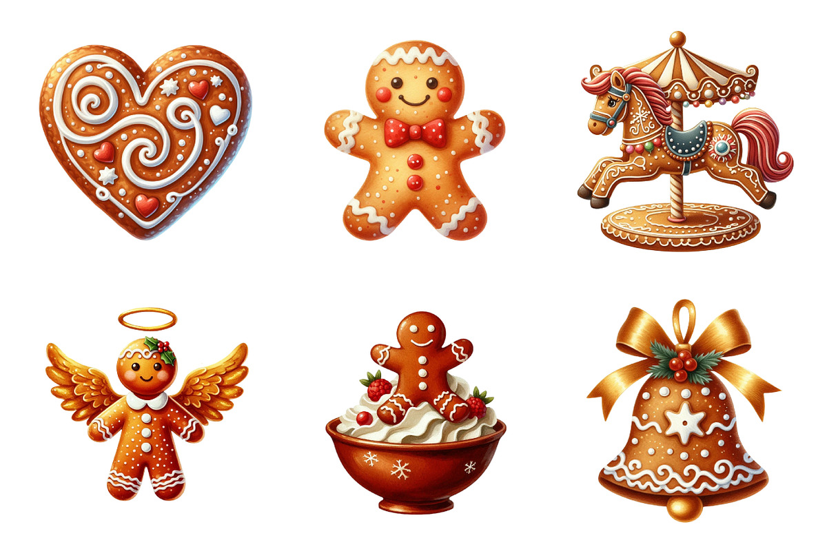 Cute Christmas Gingerbread Man Png, an Illustration by SinaCreation (Photo 5 of 7)