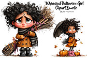 Whimsical Halloween Girl Clipart, a Seasonal Illustration by CreationArt (Thumbnail 1 of 5)