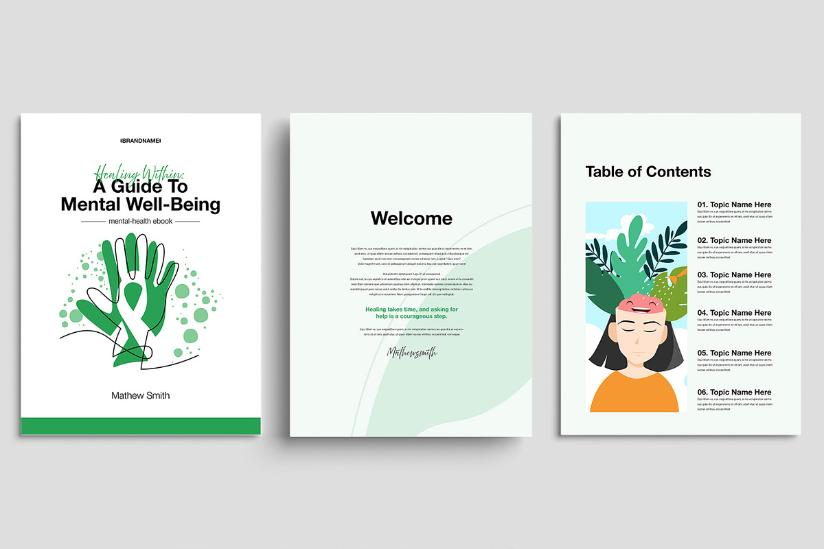 Mental Health Awareness EBook Layout, an UI Kit Template by ContestDesign (Photo 2 of 6)
