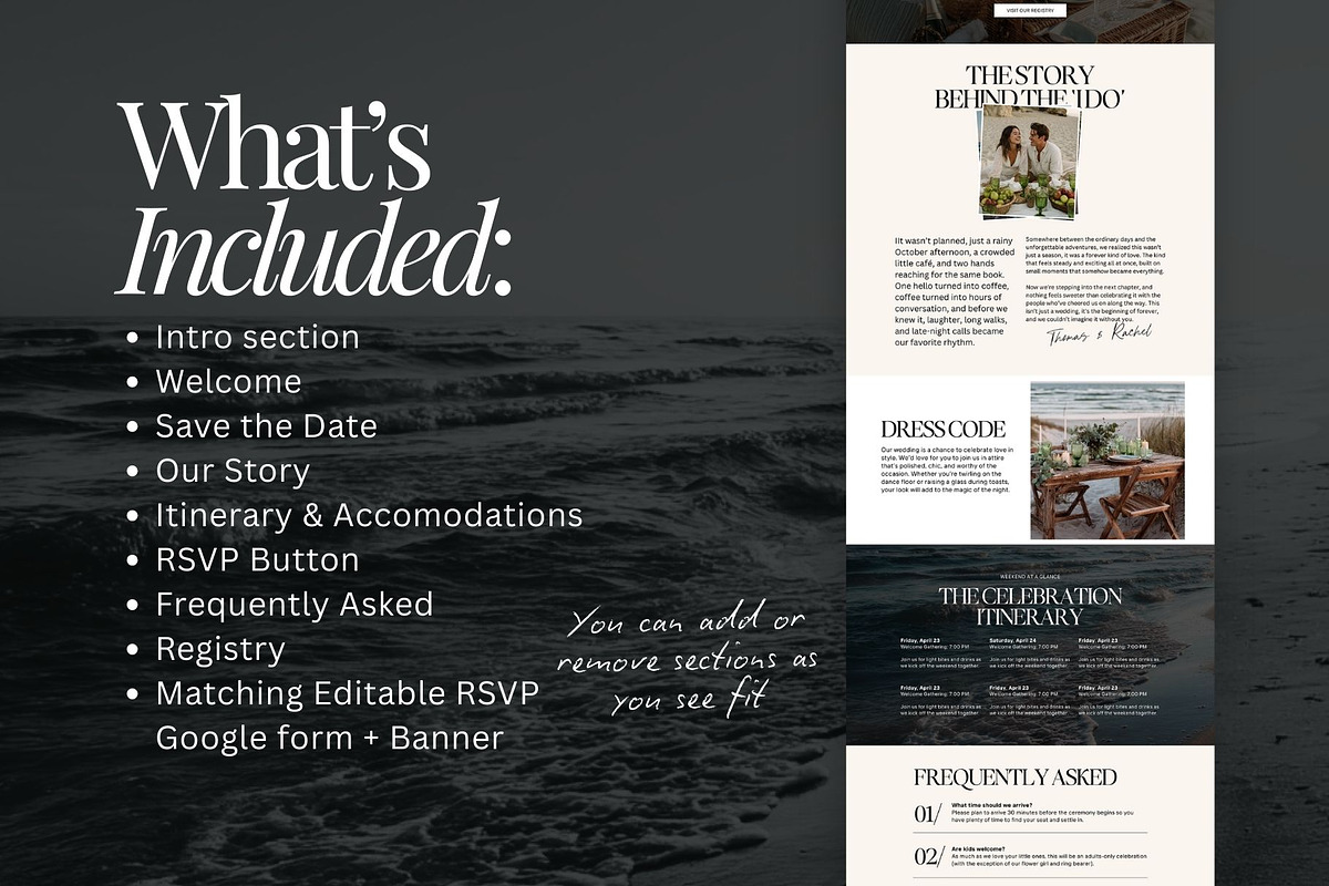 Beach Wedding Website Template preview 7