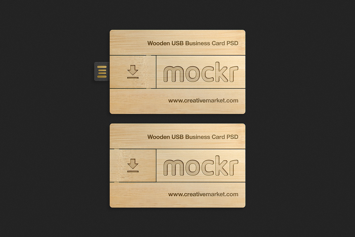 Wooden Usb Business Card Mockup Psd, a Print Template by Mokr (Photo 2 of 2)