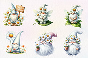 White Gnome Daisy watercolor Clipart, an Illustration by CreationArt (Thumbnail 6 of 9)
