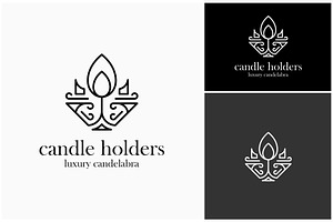 Candle Holder Candelabra Logo, a Branding & Logo Template by ika trisiana
